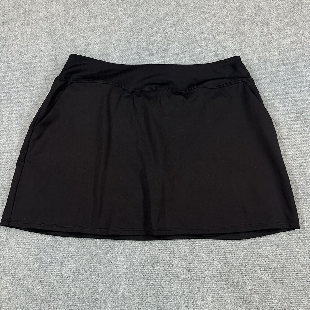 Tommy Bahama Golf Skort Women’s L Black Athletic Tennis Pickleball Zip Pocket